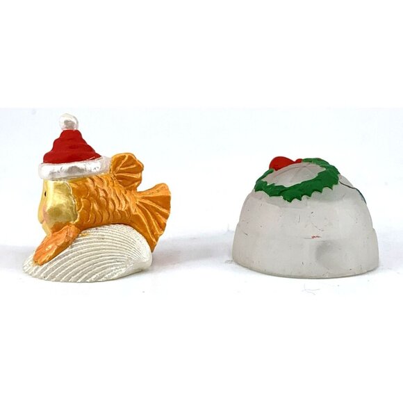 Hallmark Merry Miniatures Christmas Igloo Santa Goldfish Lot of 2 - Picture 4 of 6